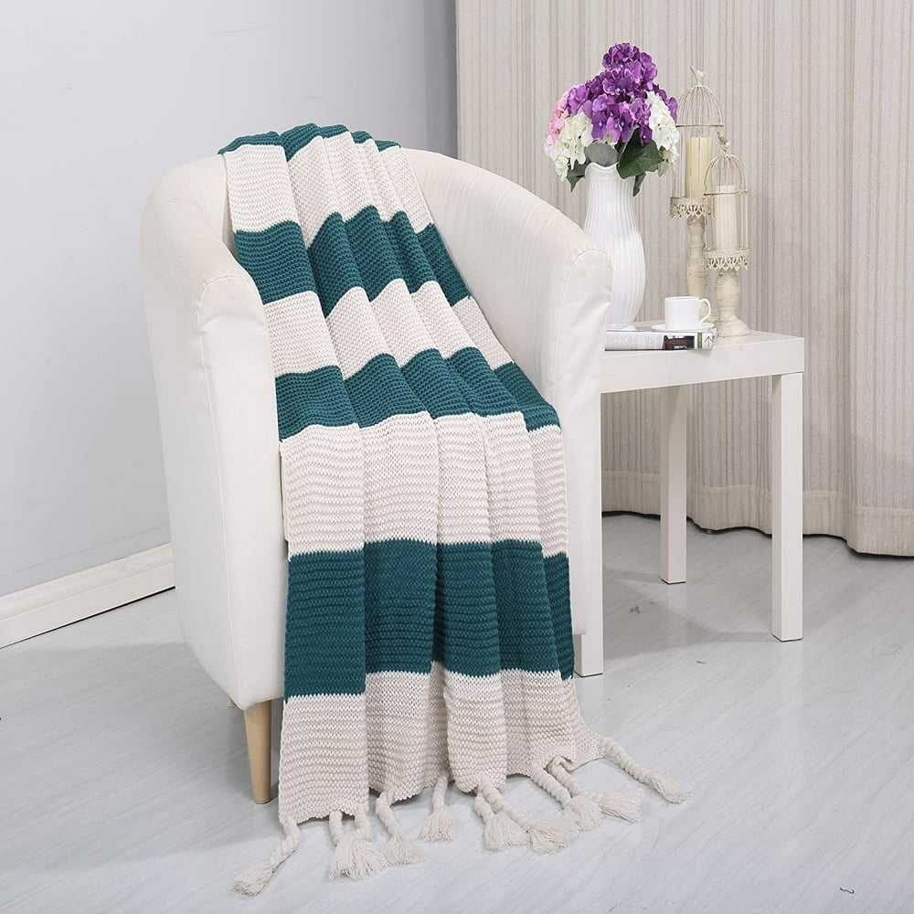 Vintage Luxury Acrylic Throw Blanket 50 x 60 Teal