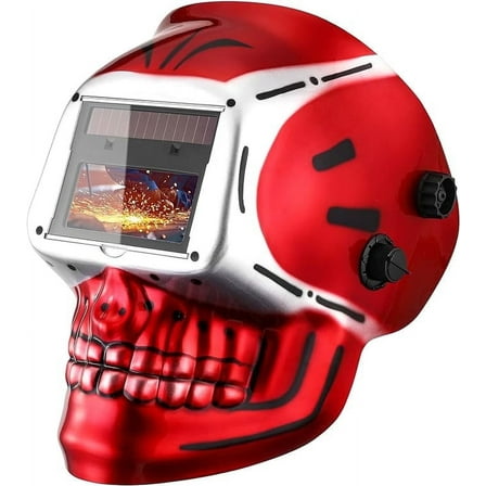 DEKORPO welding helmet auto darkening: true color solar powered auto darkening welding helmets welder mask hood (skull design)