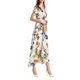 thumbnail image 3 of SAYOO Vestido bohemio femenino, estampado de flores de verano con cuello en V corto / media manga de una pieza para damas, S / M / L / XL / XXL SAYOO  moda, 3 of 5