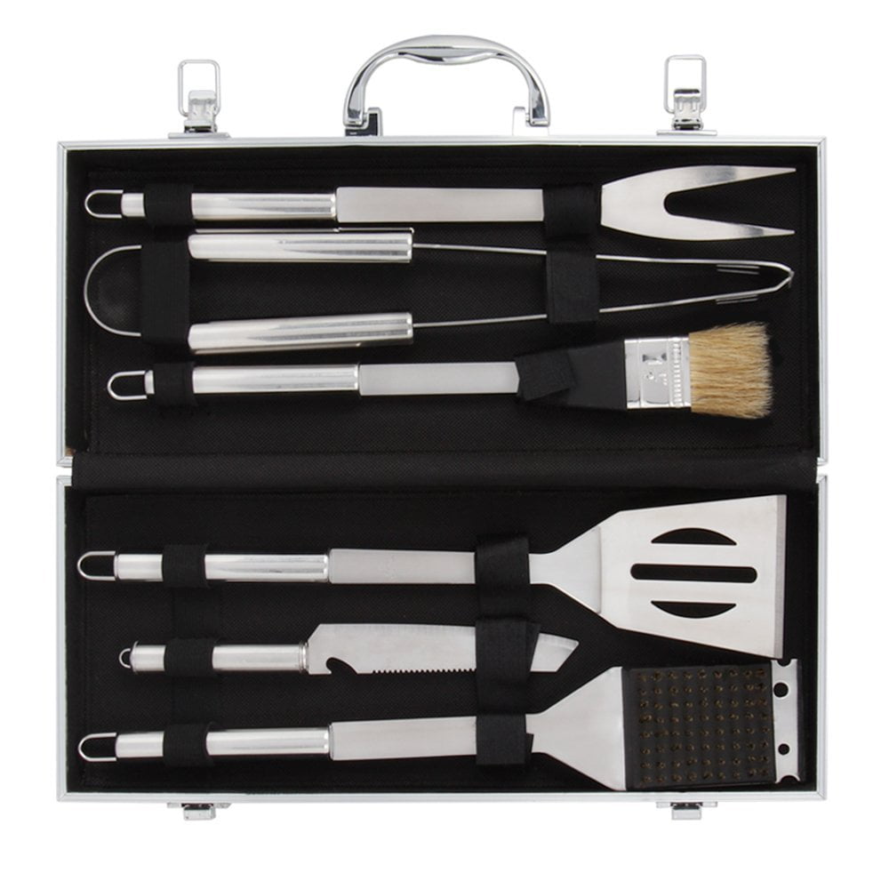 BBQ Grill Tools Set with 6 Pieces Stainless Steel BBQ Utensils & Luxury