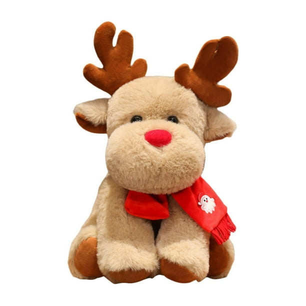 Peluche de Navidad, decoración navideña, regalo de peluche, juguete navideño tierno Reno A