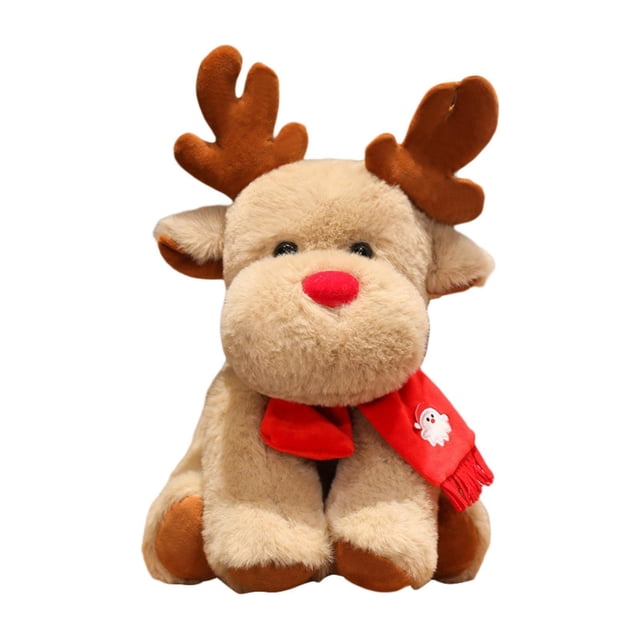 Peluche de Navidad, decoración navideña, regalo de peluche, juguete navideño tierno Reno A