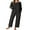 01-Black, variant on Pajamas for Women Set 2 Piece Lounge Set Long Sleeve Pjs Long Pants Sleepwear with Pockets