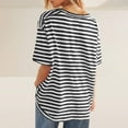 thumbnail image 7 of hotojiny Oversized Tshirts for Women Loose Stylish Striped Summet Pocket Tee Lightweight Short Sleeve V Neck Workout Tops, 7 of 7