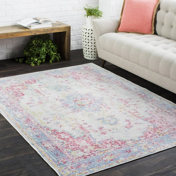 Livabliss Area Rugs for Living Room, 5x7 Antioch Traditional Purple Rug, Bedroom Dining Room Home Decor Stain Resistant Carpet (5'3" x 7'3")