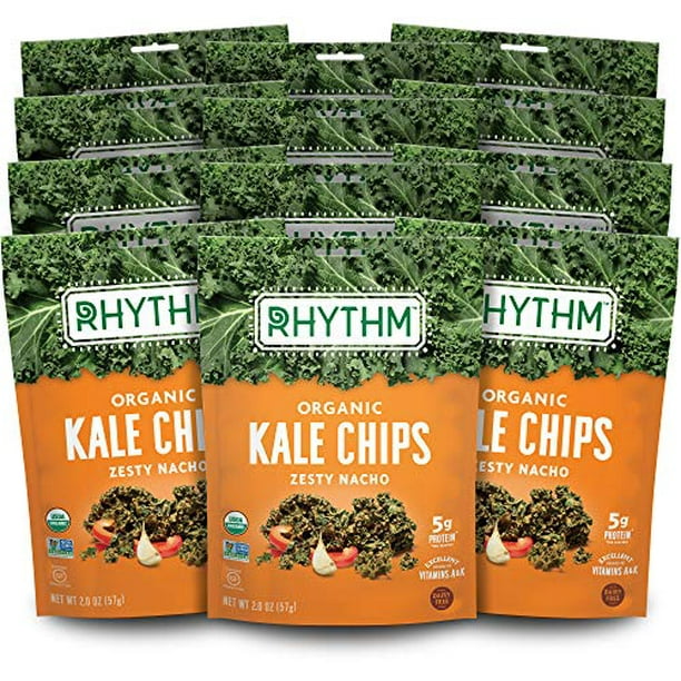 Rhythm Superfoods Kale Chips, Zesty Nacho, Organic and NonGMO, 2.0 Oz