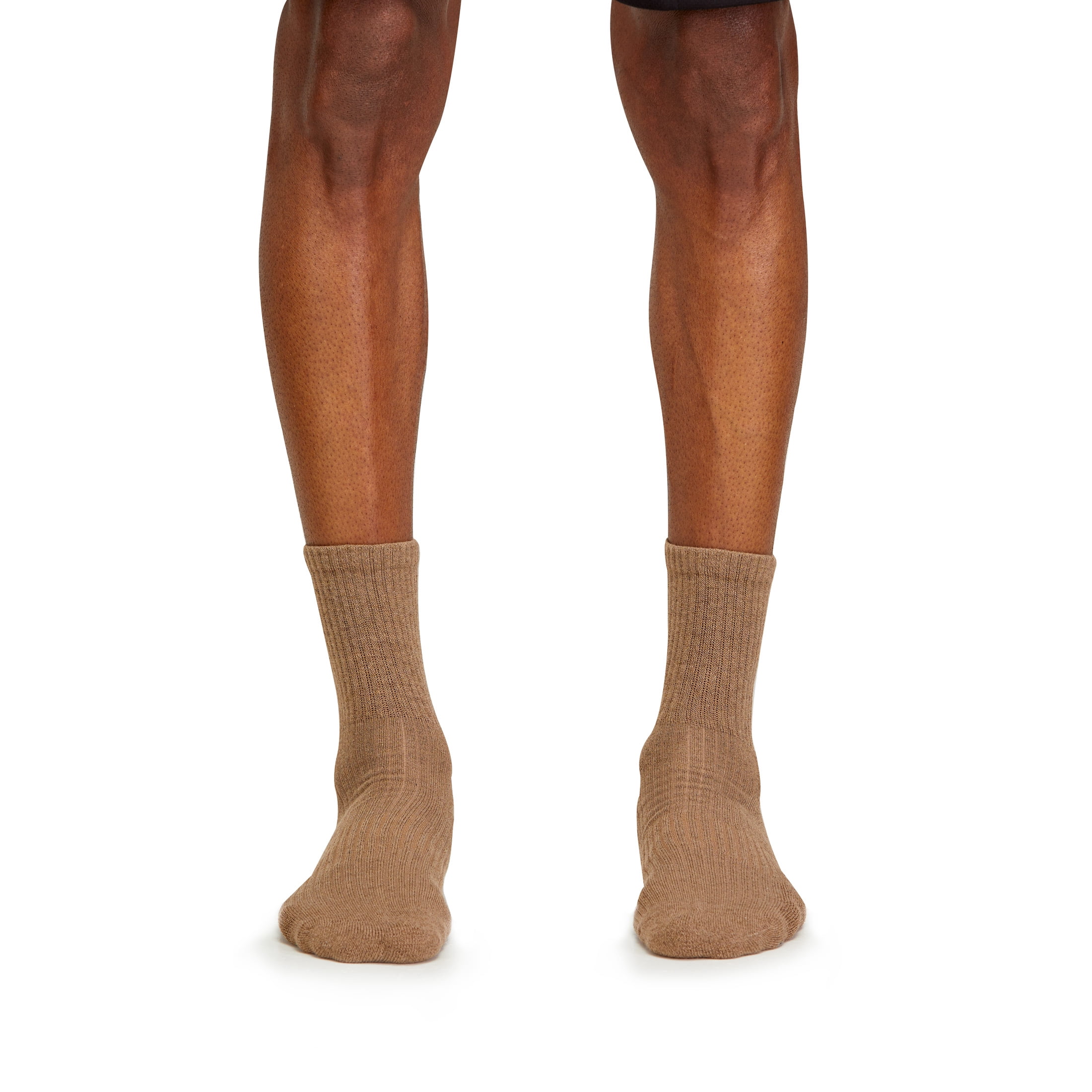 Fruit of the Loom Men's All Day Comfort Mid Ankle Socks, Sizes 6-12, Brown (6-Pack)