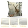 thumbnail image 4 of COMIO  Winter Wonderland Decorative Throw Pillow Covers, Snowy Forest Cardinal Red Bird Deer Cushion Case Decor, Farmhouse Holiday Seasonal Home Decor for Couch, 4 of 5