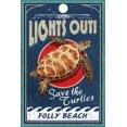 thumbnail image 1 of Folly Beach, South Carolina, Sea Turtle Vintage Sign (12x18 Wall Art Poster, Room Decor), 1 of 3