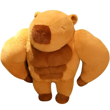 17.7 Inch Muscle Capybara Plush, Funny Abs Design Novelty Stuffed Toy