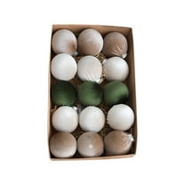 15 Pcs Velvet Christmas Balls Decorations, Flocked Xmas Tree Decor Hanging Ball, Christmas Tree Hanging Balls