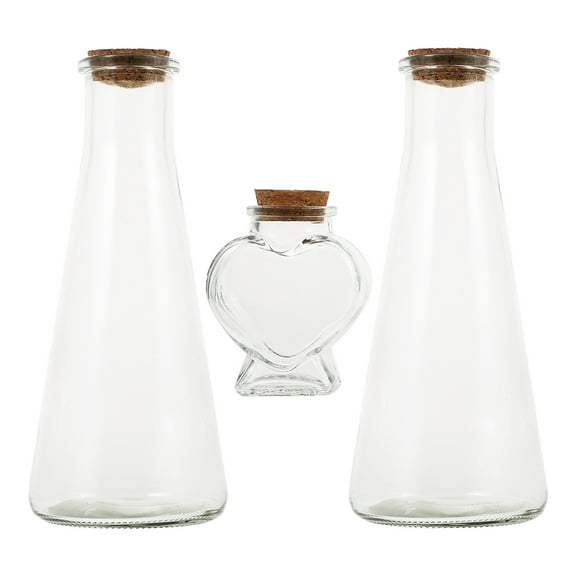 EXHUMKY BERTDOMD 3Pcs Decorative Glass Sand Ceremony Set for Wedding Keepsakes and Special Occasions