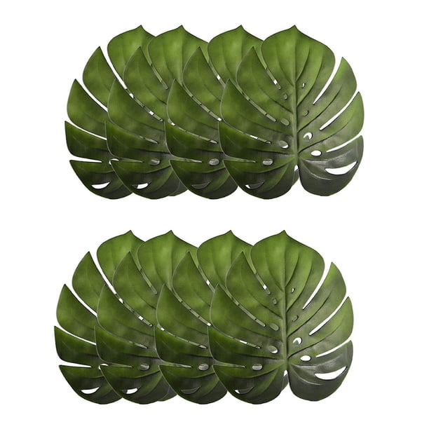 8 Uds manteles individuales de hojas tropicales hojas artificiales de Eva Monstera hoja de palma, compatible con decoraciones de mesa de boda
