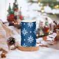 thumbnail image 5 of Snowflakes Snowflake Geometric Elements Blue Background Pattern Flickering Flameless Candles Battery Operated with Remote Timer LED Pillar Candles Set of 2, 5 of 7