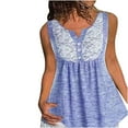 thumbnail image 1 of Birdeem Mode Décontractée pour Femmes Col Rond Dentelle Sans Manches Boutons Hauts Blouse T-Shirt, 1 of 6