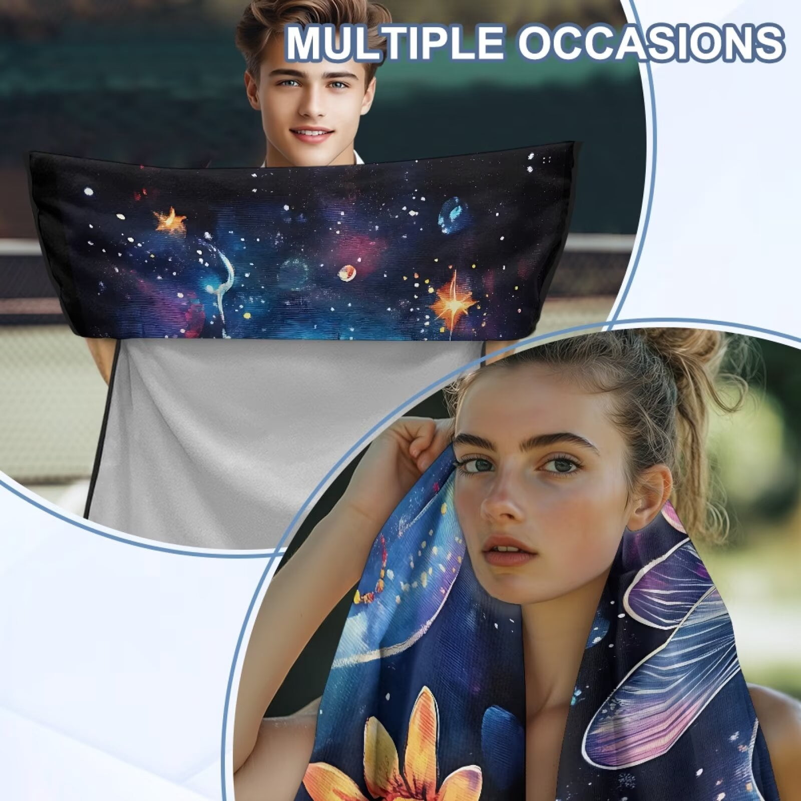 Binienty Art Mandala Car Seat Towel Cover After Beach Running Athletic Towel Soft Plush Fabric Post Workout Car Seat Cover Machine Washable