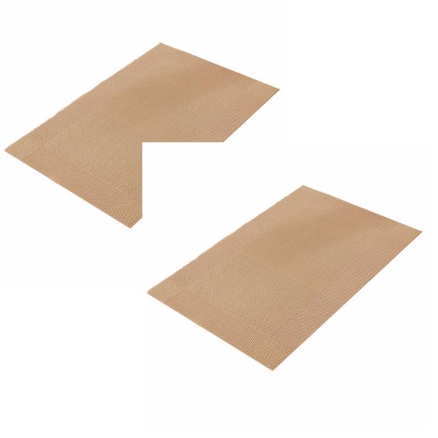 Oleegame 2 Pcs Napperons Élégants Napperons en PVC Tissé Vinyle pour Table à Manger