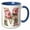 Blue/White, variant on 3drose, Pretty Pink Peony Floral Monogram Initial M, 11oz Two-tone Blue Mug