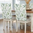 thumbnail image 2 of Eucalyptus Leaf Chair Covers Set of 6 Watercolor Spring Summer Country Green Leaf Chair Back Covers Stretch Removable Washable Slipcovers Protector for Dining Room Kitchen Party Decor, 2 of 9
