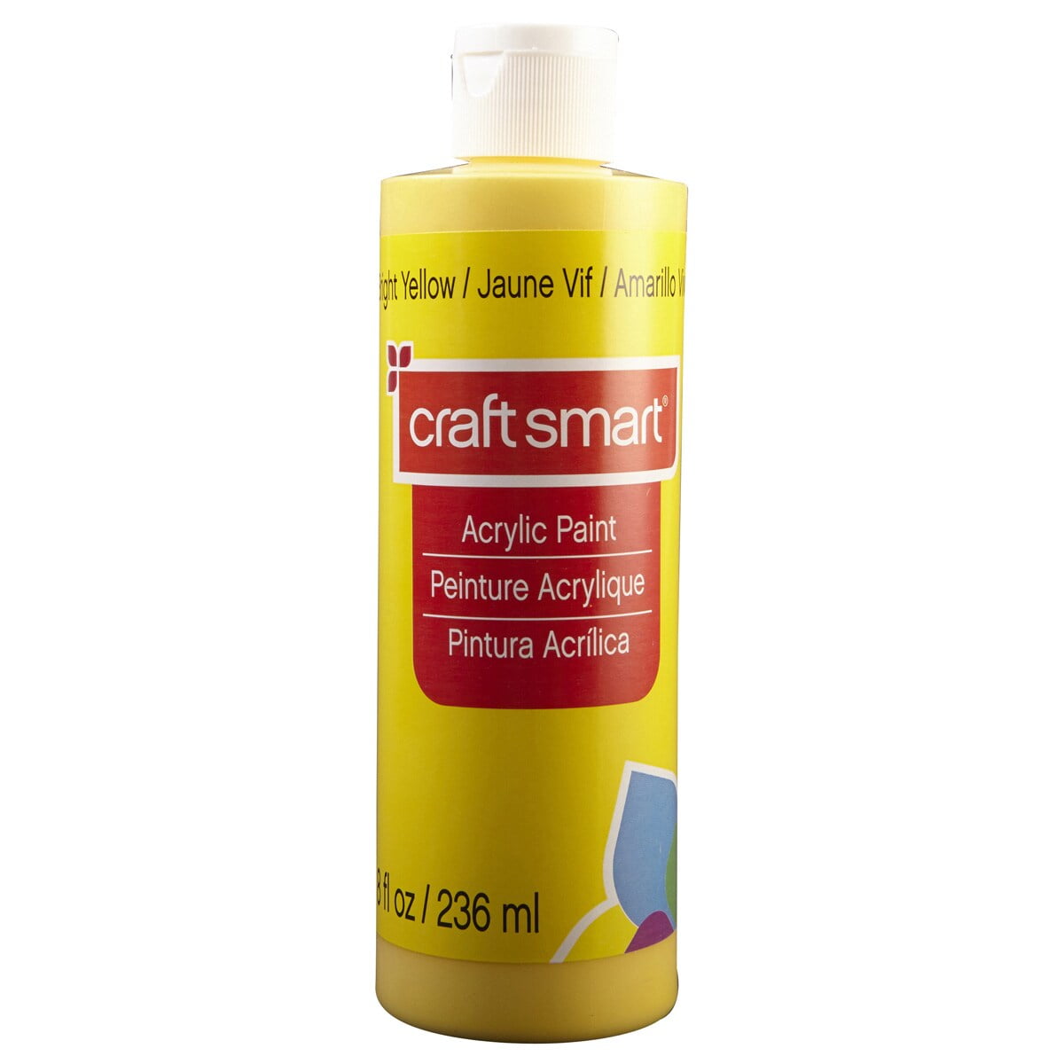 Craft Smart 8oz. Bright Yellow Acrylic Paint - Non-Toxic Paint for Drawing, Painting, Art & Crafts Supplies - Bulk 8 Pack