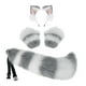 thumbnail image 1 of Diadema con Orejas de animales conjunto de cola de Cosplay Traje de cola Larga con Orejas Gris blanco Disfraz de juego de cosplay, 1 of 8