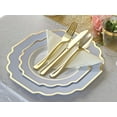 thumbnail image 5 of " OCCASIONS " 50 Plates Pack (25 Guests)-Heavyweight Wedding Party Disposable Plastic Plate Set -(25x10.5'' Dinner + 25x8'' Salad/dessert (Imperial in White/Blue & Gold), 5 of 10