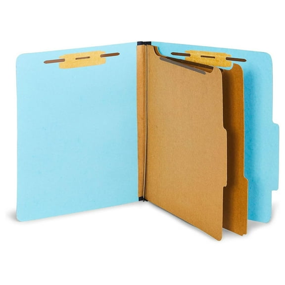 60% Recycled Pressboard Classification Folder, 2-Dividers, 2.5-inch Expansion, Letter Size, Light Blue, 40/Carton (ST614434/TR61VS)