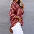 thumbnail image 4 of Womens Spring Summer Shirts Button Solid Crew Neck Shirts for Women, 4 of 4