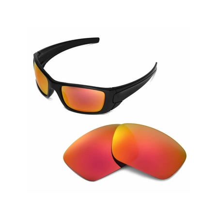 Walleva Fire Red Replacement Lenses for Oakley Fuel Cell
