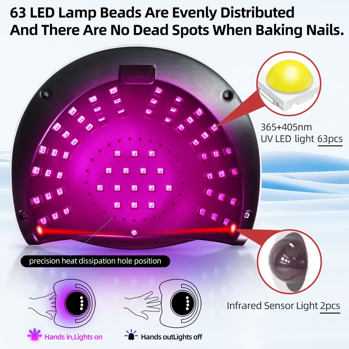 288W Nail Quick Dryer LED Light UV Varnish Gel Curing Machine Electric Nail Lamp