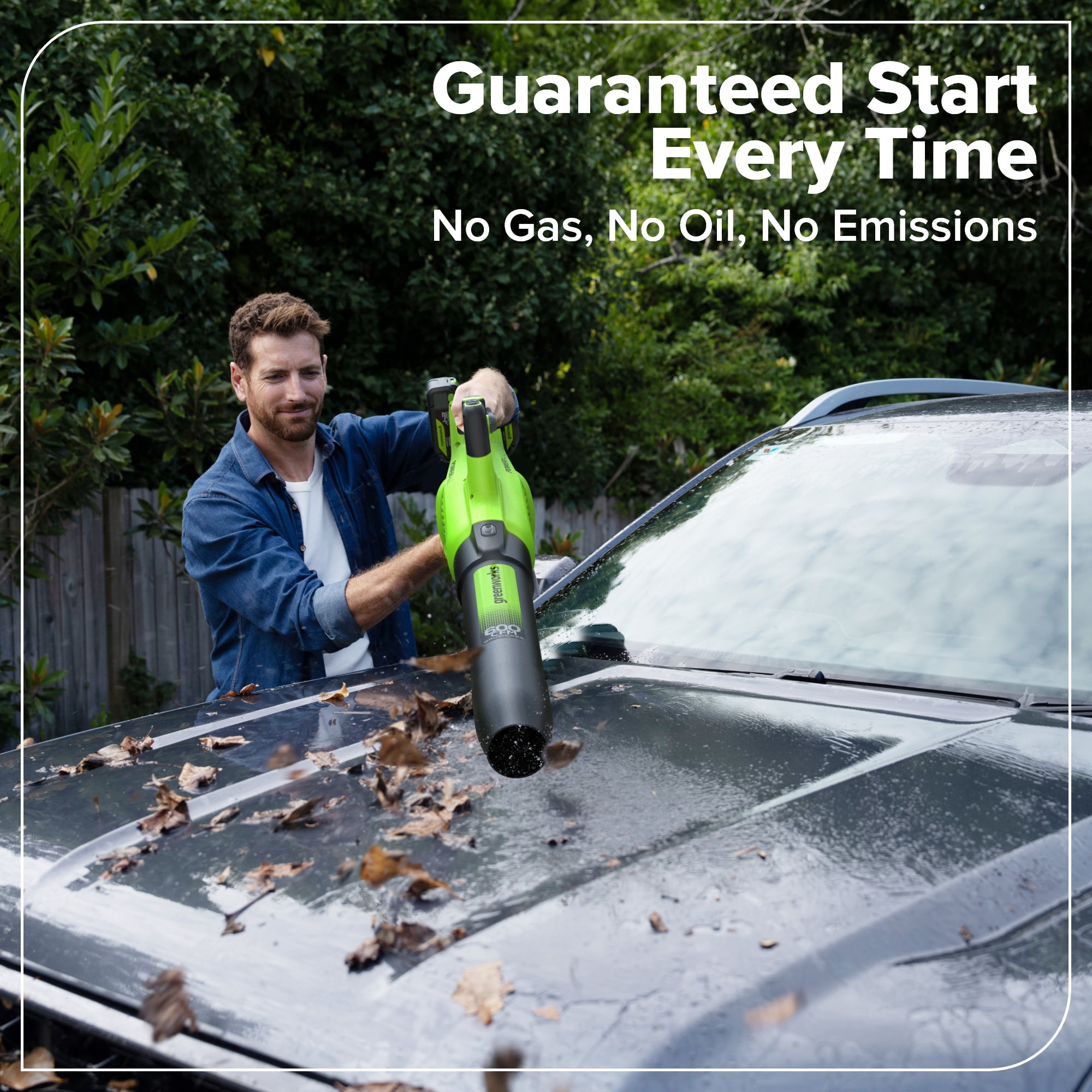 Greenworks 48V (24V x 2) Brushless Axial Leaf Blower (600 CFM / 150 MPH), Powerful for Large Yard, Driveway, Patio and Deck Cleanup, Includes (2) 4.0Ah Batteries and 100W GaN Charger