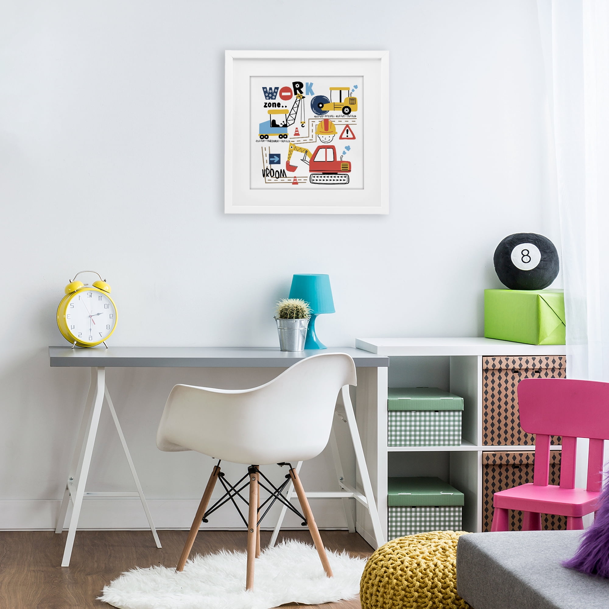 Stupell Industries Work Zone Construction Essentials White Framed Print Under Glass, design by Creative Studio