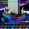 thumbnail image 5 of PS5/Slim/Pro Cooling Station for PlayStation 5 Console,PS5 Cooler Fan with Dual PS5 Controller Charger Incl. 3 Level Fans,Headset,USB Hubs,PS5/Slim Stand for PlayStation 5 Accessories, 5 of 9