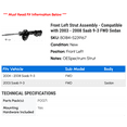 thumbnail image 2 of Front Left Strut Assembly - Compatible with 2003 - 2008 Saab 9-3 FWD Sedan 2004 2005 2006 2007, 2 of 2