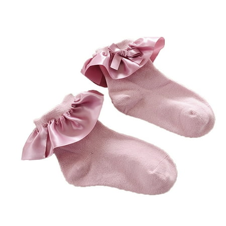 

Seyurigaoka Children s Monochrome Stockings Lace Edge Soft and Cute Socks