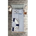 thumbnail image 2 of Ambesonne Marine Quilted Coverlet 2 Pcs, Holiday Seaman Ocean, Twin Size, Taupe Cream Navy Blue, 2 of 2