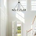 thumbnail image 6 of Kira Home Homestead 50" Rustic Farmhouse Wagon Wheel Chandelier, Round Kitchen Island Light, Accents, Gray Oak Wood, 6 of 9
