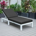 thumbnail image 3 of LeisureMod Chelsea Modern White Aluminum Outdoor Chaise Lounge Chair with Black Cushions, 3 of 10