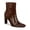 Brown Croc, variant on Womens Terrie Faux Leather Square Toe Ankle Boots