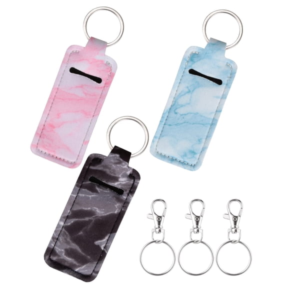 Soporte para lápiz labial, soporte para bálsamo labial, funda para lápiz labial, soporte para brillo de labios con gancho, 3 piezas de mármol, regalo para mujeres (3 piezas)