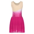 thumbnail image 5 of Xnihocha Womens Ice Skating Dress Rhinestone Mesh Sleeveless Dresses Ballet Lyrical Dance Dress Hot Pink L, 5 of 6