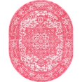 thumbnail image 1 of Unique Loom Richmond Medallion Border Rug  7' 10 x 10' Oval Pink/Ivory, 1 of 1