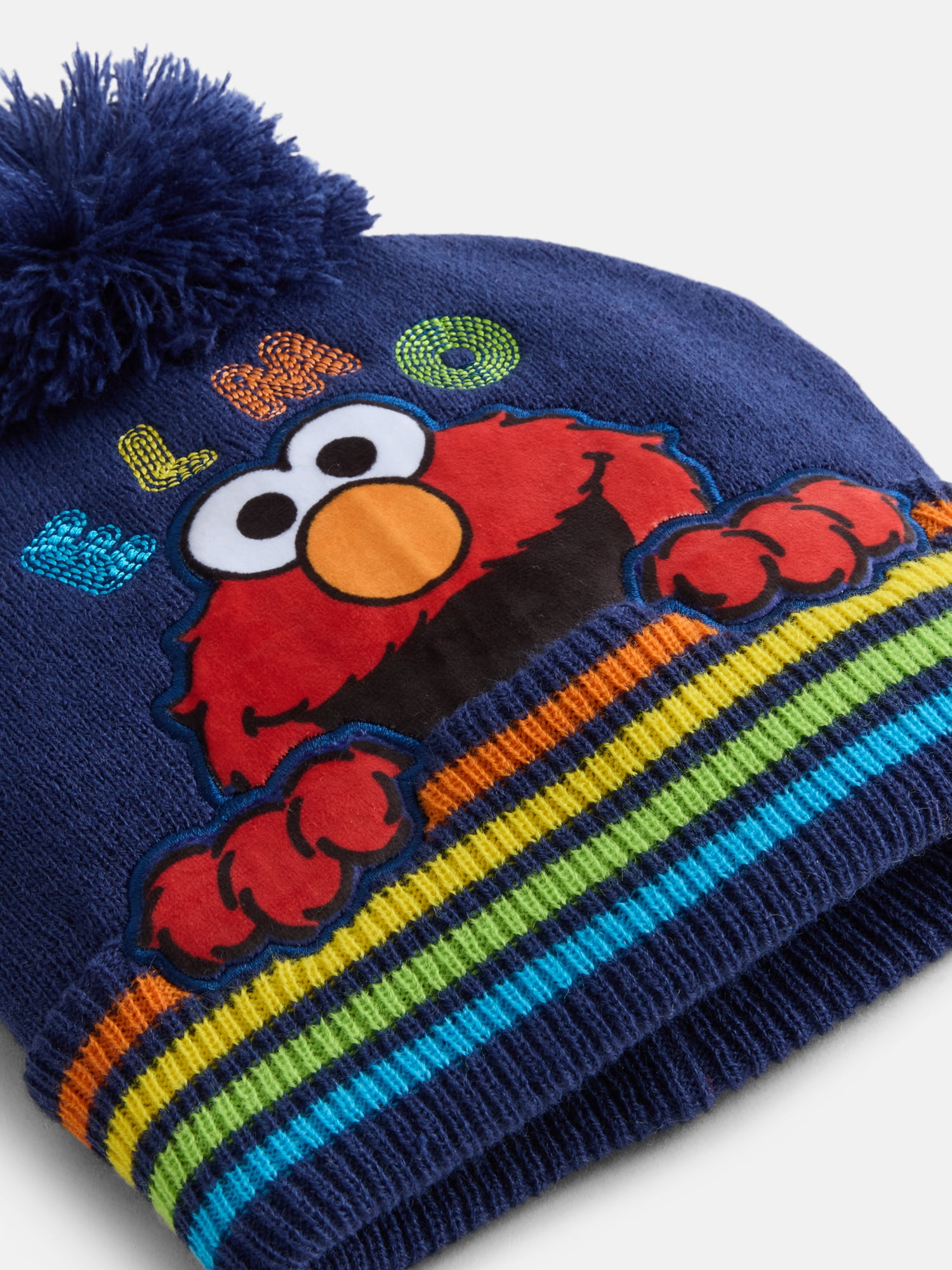 Elmo Toddler Boys Pom Beanie and Mittens Set, 2 Piece
