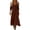 Coffee, variant on Ashirexll Long Sleeve Dress for Women Loose Casual Style Long Sleeve V-Neck Solid Color Maxi Dress