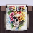 thumbnail image 4 of Full Size Comforter Set with 2 Pillowcases, Skull with Flower - 3 Pcs Bedding Set for Kids and Adults, Skull with Flower Soft Comforter Set for Bedroom Bed Décor, 4 of 6