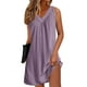 thumbnail image 2 of Una Línea de Vestidos de Verano para las Mujeres 2025 sin Mangas Vestido de Noche Suave, Cuello en V Plisado Vestido de Sueño Ligero, 2 of 6