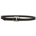 thumbnail image 1 of Women's 3/4" (20mm) Round Double Circle O-Ring Fold Buckle Skinny Genuine Leather Belt, 1 of 2