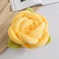 thumbnail image 4 of Rose-patterned Hand-woven Throw Pillow, Soft Cushion for Sofa Back, Chai,r Bedroom, Living Room Home Decorative Pillow, Comfortable Support Cushion, 11.02in/28cm, Yellow, 4 of 7