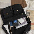 thumbnail image 3 of Bolso Bolso de mensajero Harajuku japonés, bolso de hombro para estudiantes de lona (negro), 3 of 6