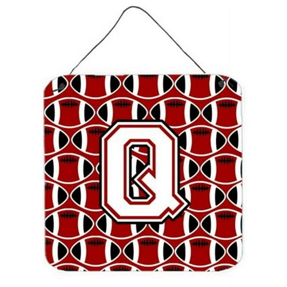 Letter Q Football Cardinal & White Wall or Door Hanging Prints